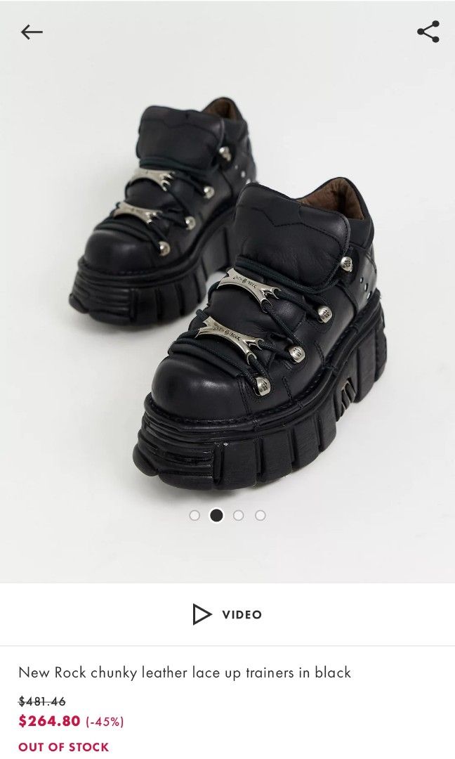 Chunky leather cheap trainers
