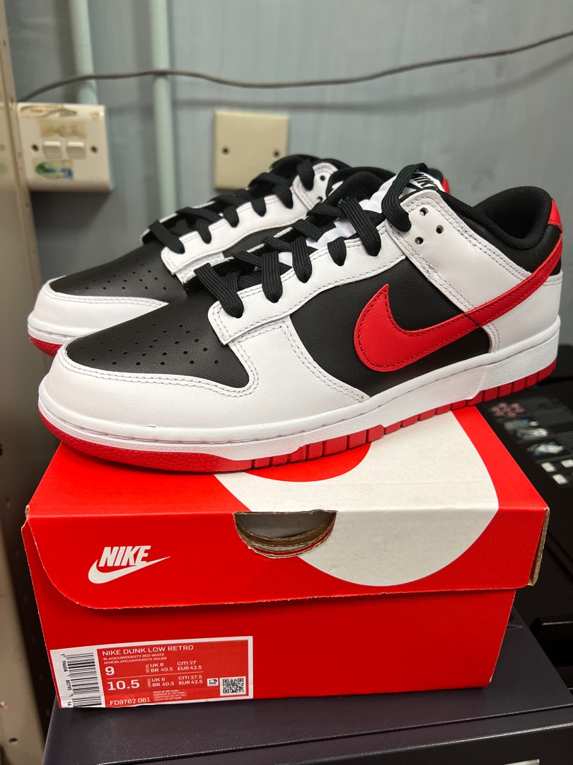 low dunk red and black