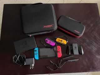 Nintendo Switch V2 With Extra Joycons (Splatoon) and Other Accessories