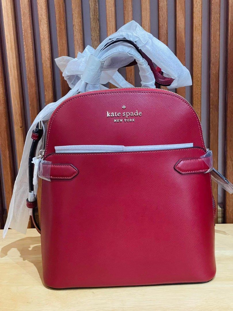 New Kate Spade Staci Saffiano Leather Dome Backpack Nimbus Grey Multi
