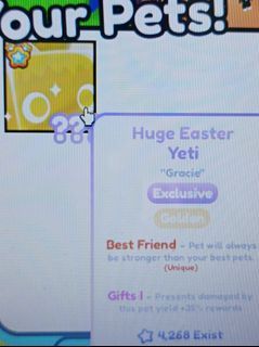 Pet Simulator X Golden Huge Easter Yeti!