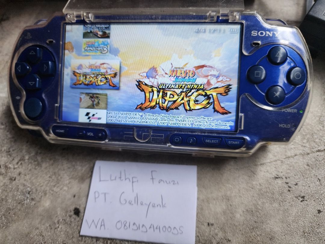 Playstation Portable PSP Slim 2000 Metallic Blue 32GB Fullset Case