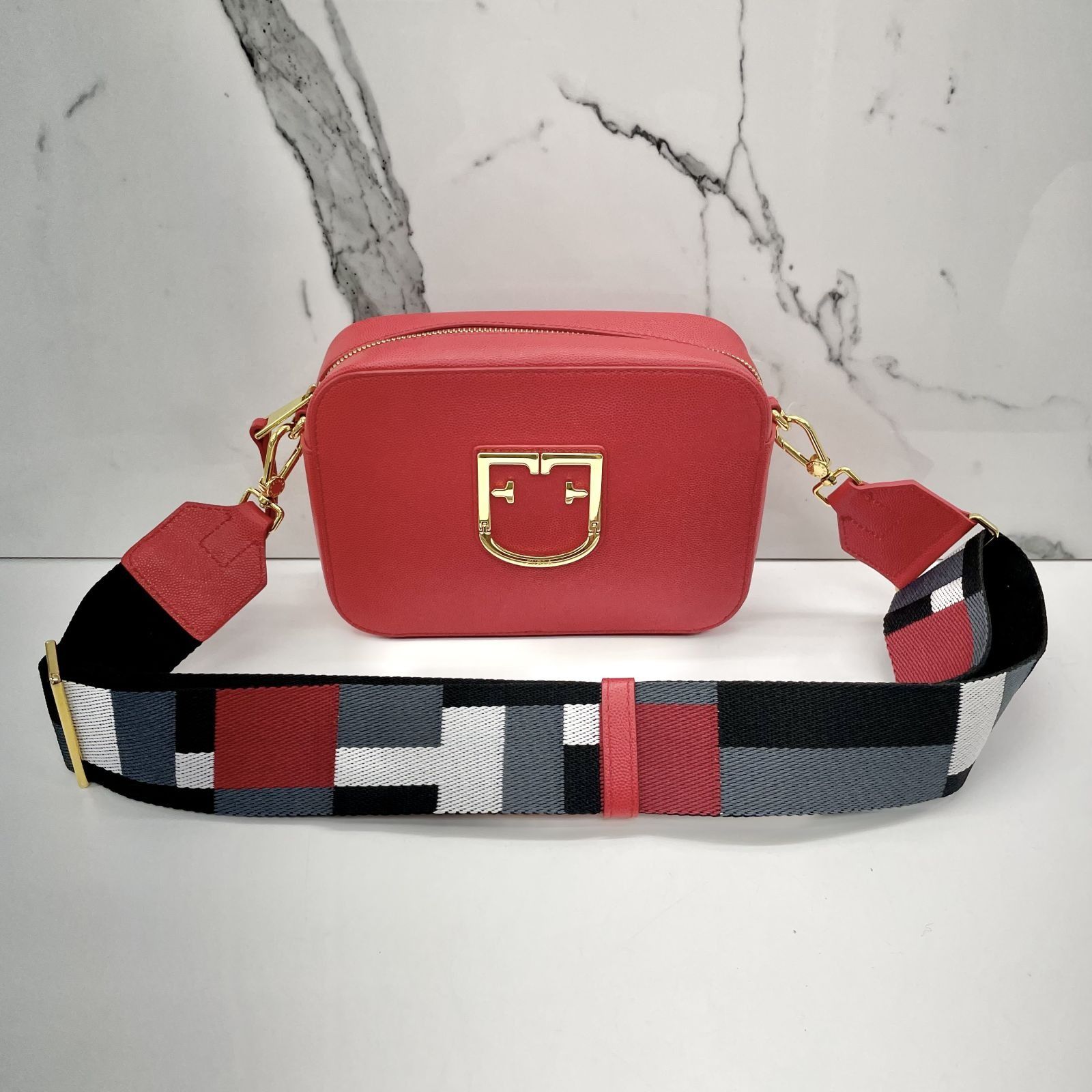 FURLA RED LEATHER CAMERA SHOULDER BAG 237010108 AL