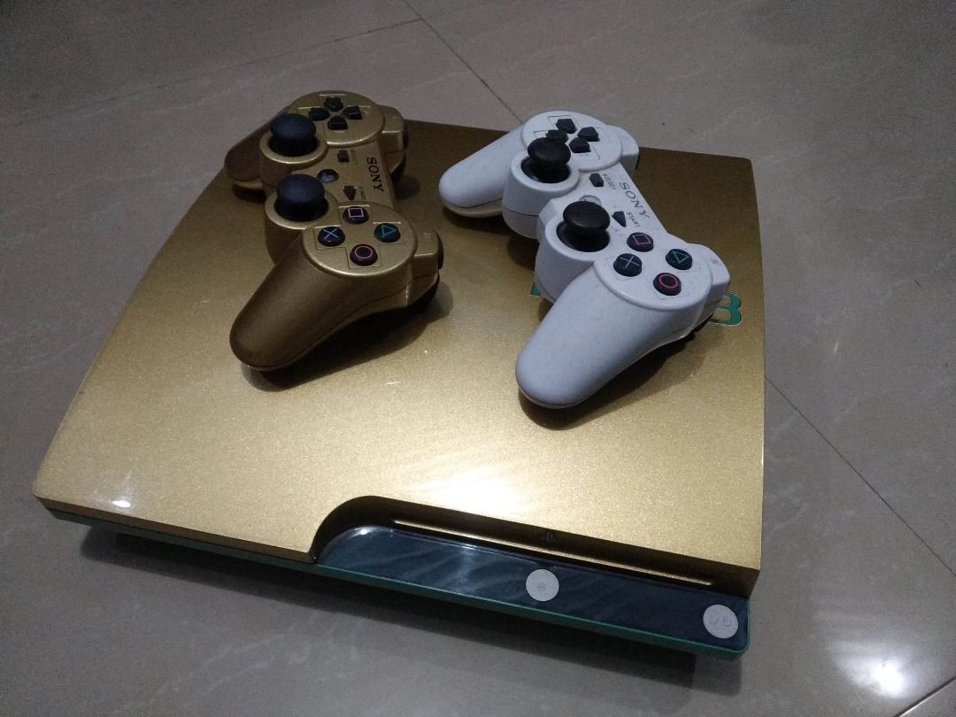 PS3 Slim 1tb Gold Green Jailbreak Video Gaming Video Game