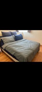 Queen bed frame and mattress
