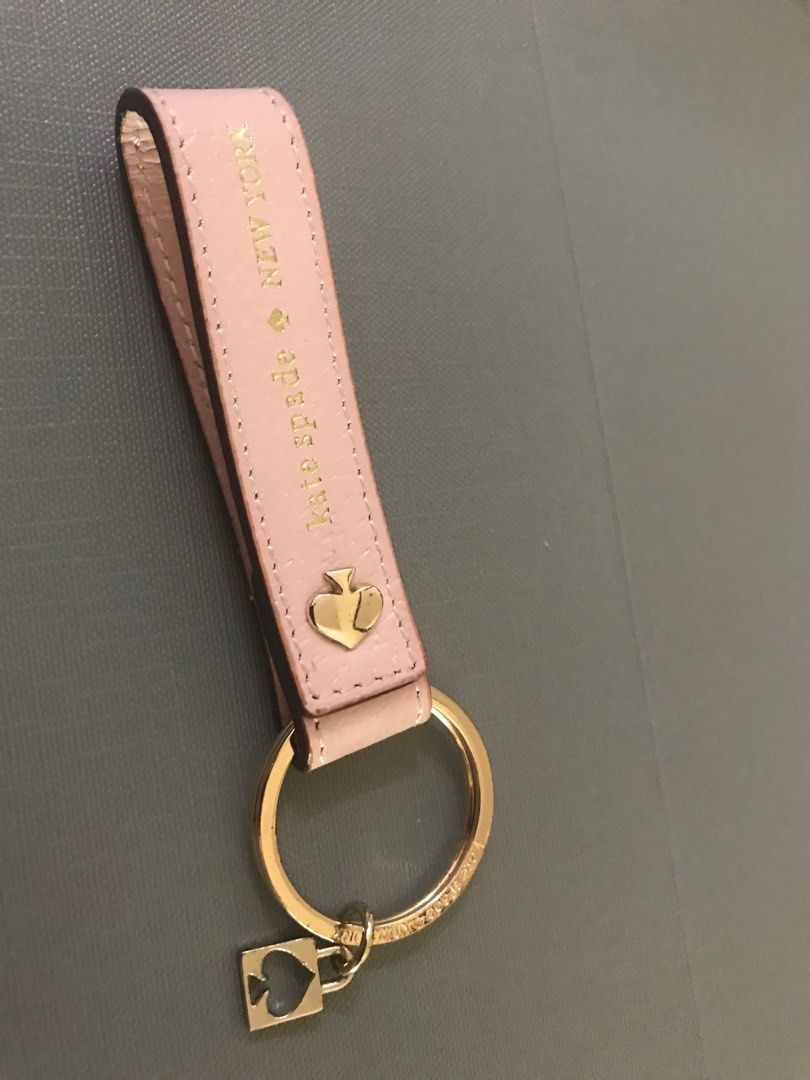 Ready stock Kate Spade genuine cow leather Basic keychain