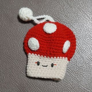 Red Mushroom Key Cover Crochet