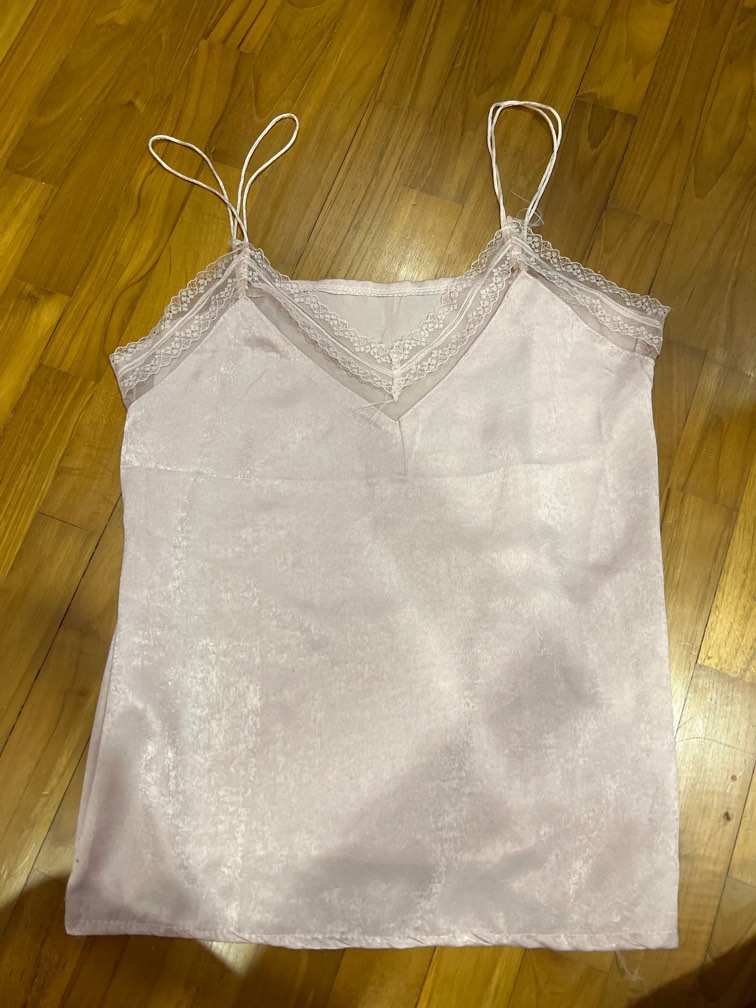 Sexy Lace Pink Top, Women's Fashion, Tops, Sleeveless on Carousell