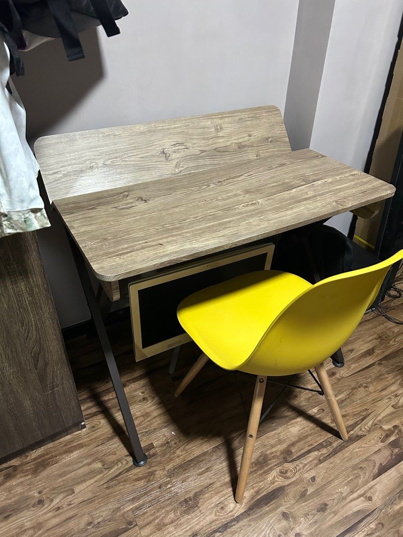 Study table (Category: Tables & Sets) located in Singapore. Submitted by ly.jhl (Listing ID 1227206726, Image 1). Description: Selling table & chair. Bought at fortytwo sg. I have 2 of these study desk. Buy both give you offer. Price negotiable..