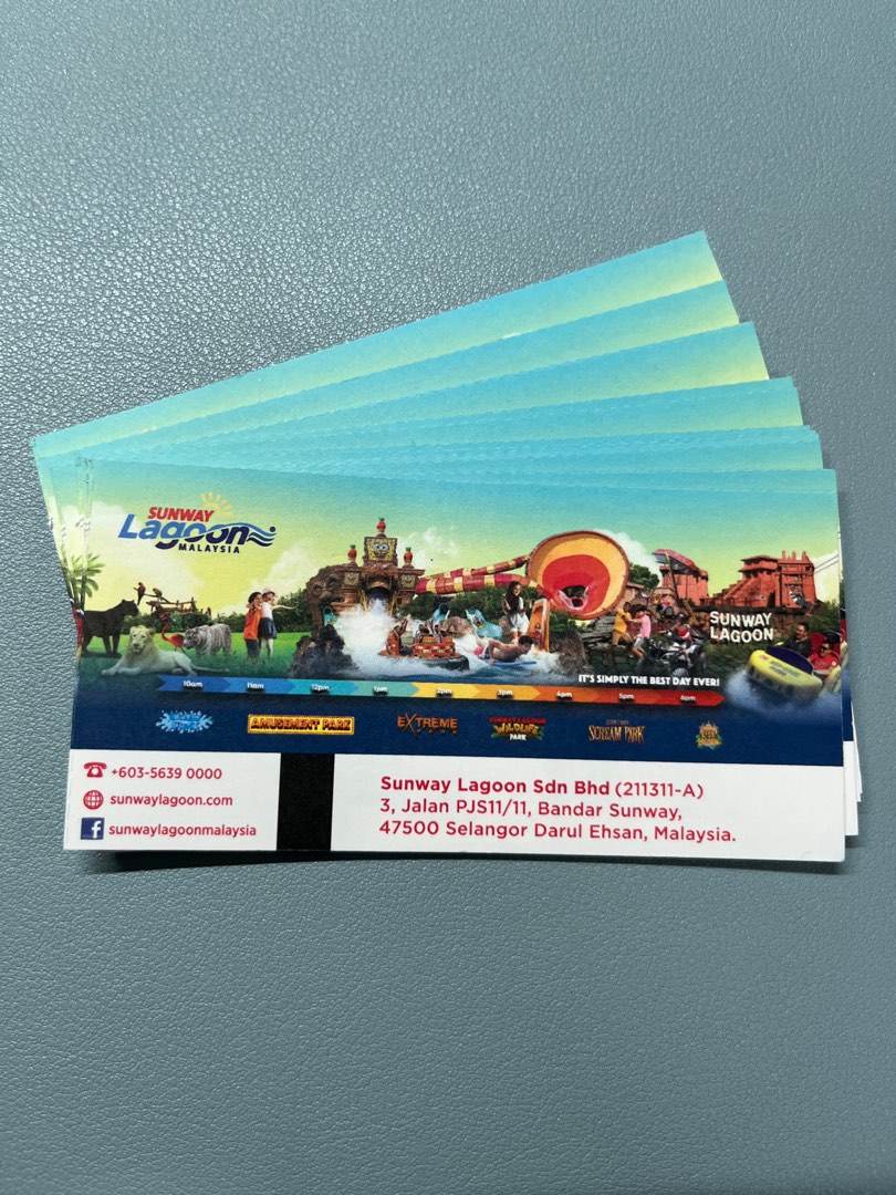 Sunway Lagoon Entrance Ticket x2, Tickets & Vouchers, Local Attractions
