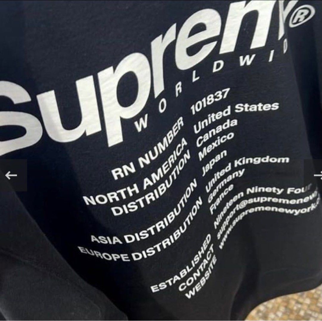 SUPREME Worldwide Hooded Sweatshirt 品質証明書付き silver-star.co.il