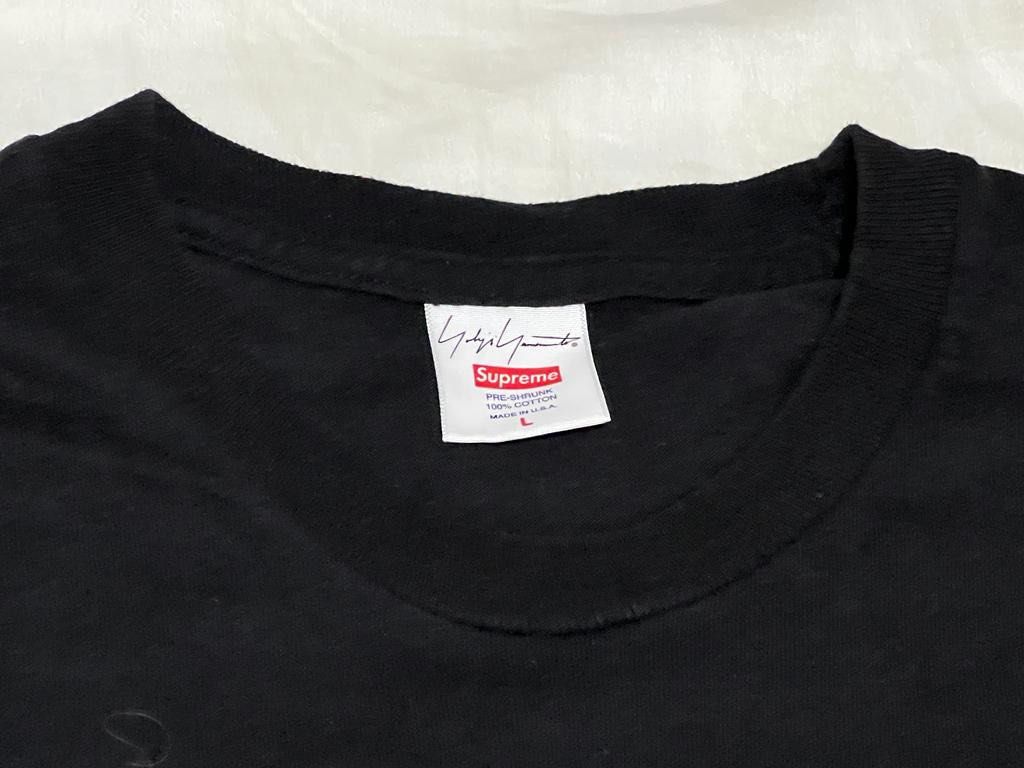 Supreme Yohji Yamamoto Logo Tee Black L, 名牌, 服裝- Carousell