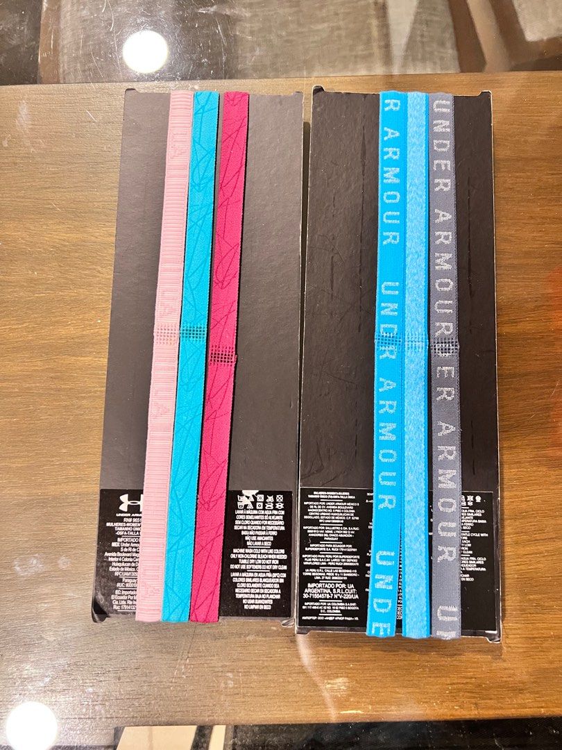 Under Armour head band 6pcs (Category: Activewear) located in Pasig City. Submitted by perl2018 (Listing ID 1227224703, Image 2). Description: 6pcs (3 each set) of head bands Brand new. Used 2pcs each set RFS Don’t need anymore, prefer wider bands With rubber at the bottom Original. Bought at Under Armour store Pick up kapitolyo MOP Gcash UB BPI.