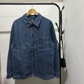 Uniqlo Pinstripe Denim Work Jacket