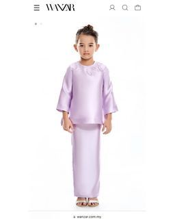 WANZAR Soleen Kurung Kids Glossy Purple Size 5-6 Brand New