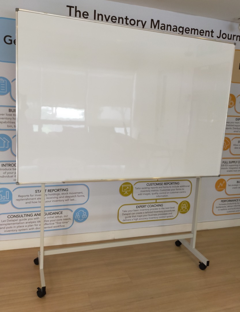 SecondHand Whiteboard 120cm x 180cm with stand , Furniture & Home