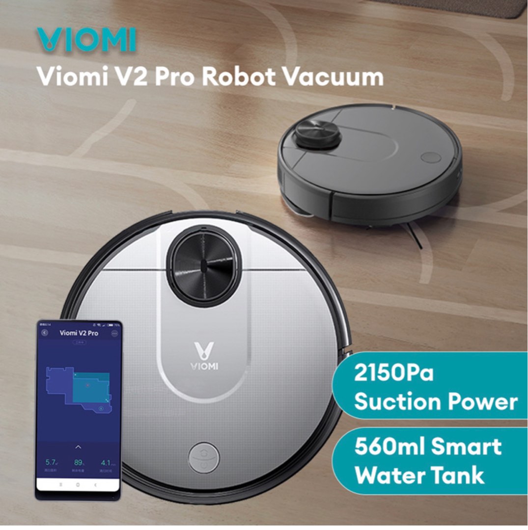 Xiaomi Viomi V2 Pro Robot Vacuum, TV & Home Appliances, Vacuum Cleaner ...