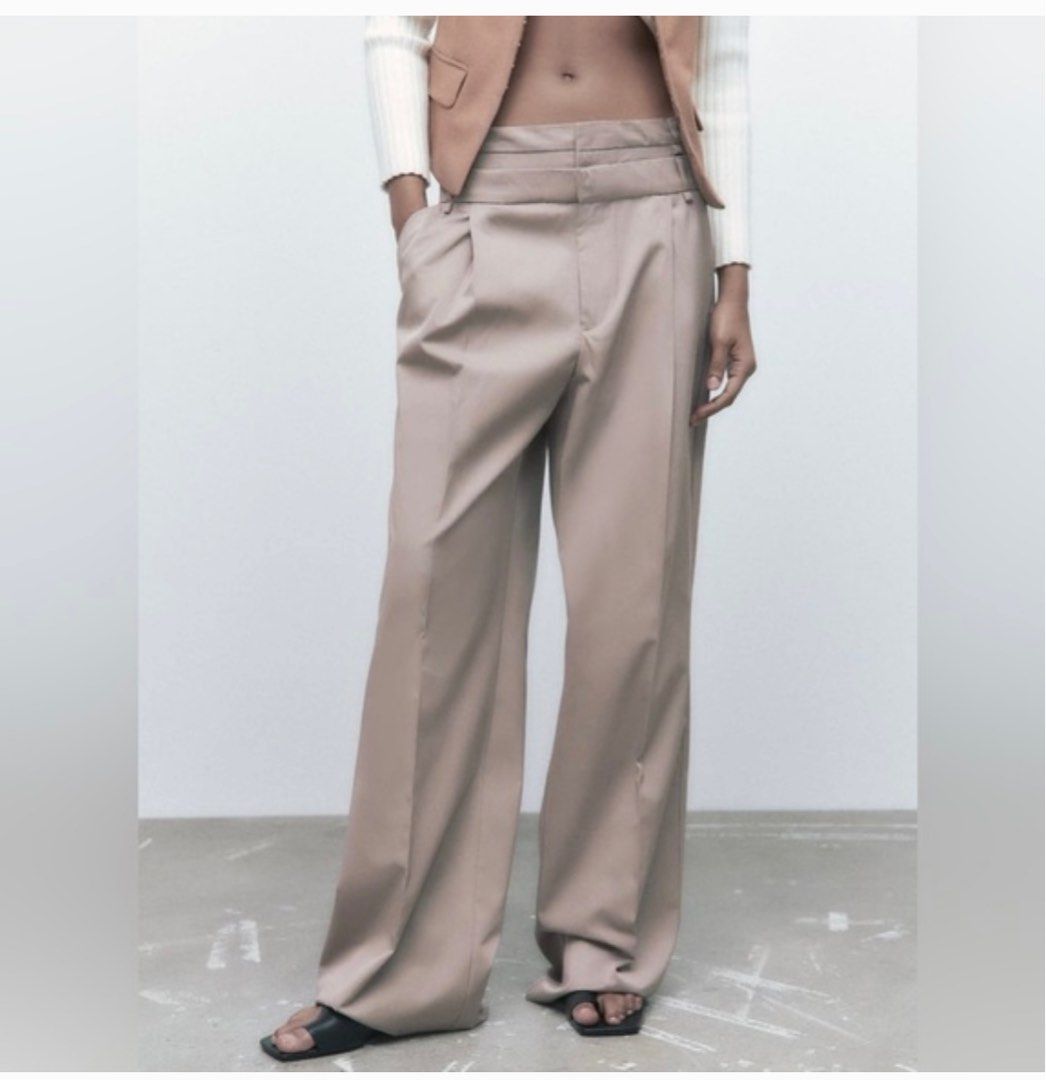Zara Double Waist Trouser, Women's Fashion, Bottoms, Other Bottoms