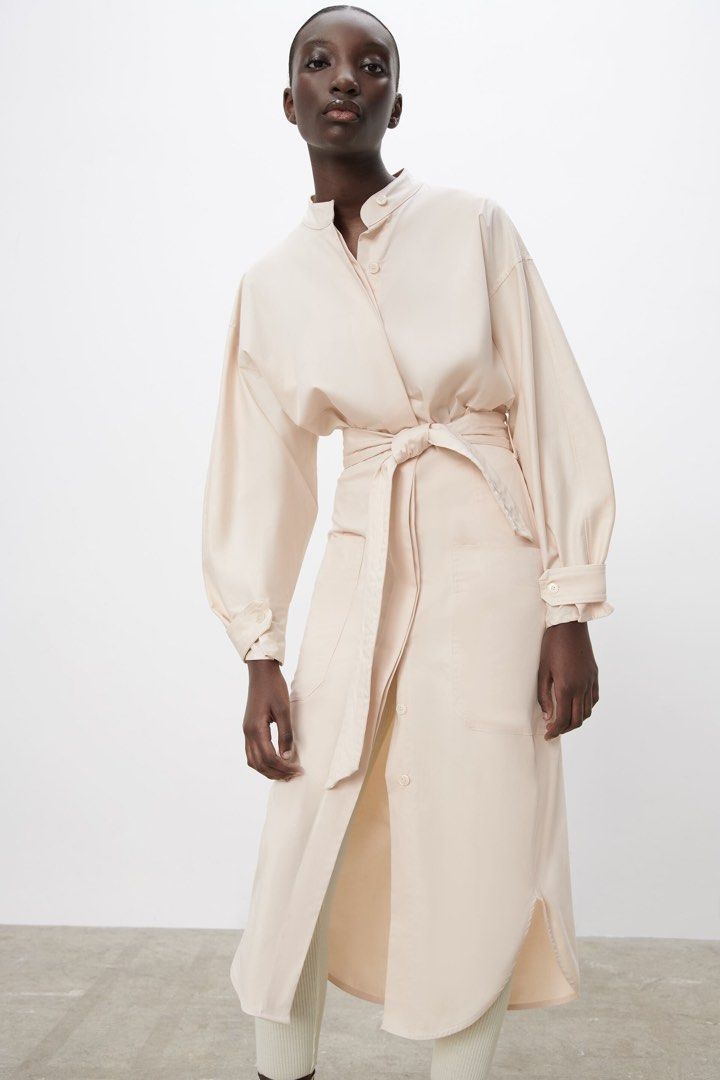 Zara voluminous dress with belt 2025