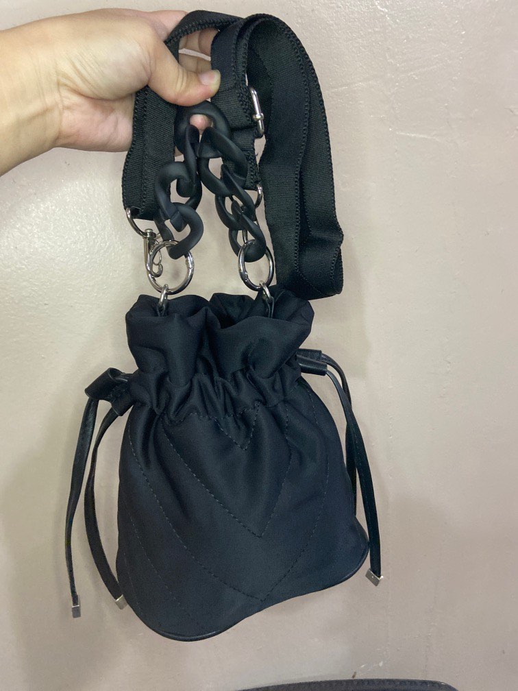 ZARA Quilted Nylon Bucket Bag