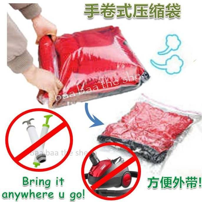 10pcs Hand-rolled Vacuum Compression Bag, Compression Bags For
