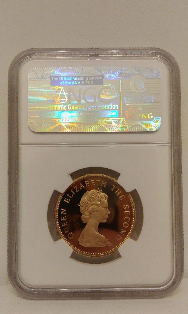 1975年英女皇訪港紀念金幣精鑄版NGC PF69 超高分, 興趣及遊戲, 收藏品 
