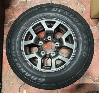 2021 Suzuki Jimny GLX Mag wheels and Dunlop AT20 195 80 R15 Tires with Genuine Spare Tire Cover Optional Fortune Maspire Mud Terrain 235 75 R15 Tires