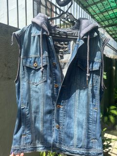 21Men/Forever 21 Denim Vest with Hoodie