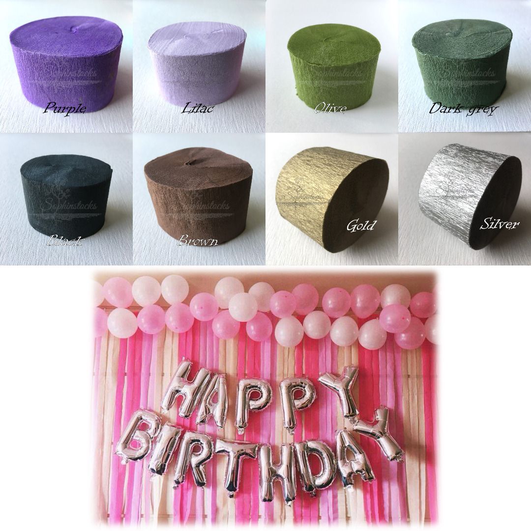 6pcs Crepe Paper Streamer Party Decorations pastel party Streamers golden  birthday decor Streamer Birthday Party Wedding