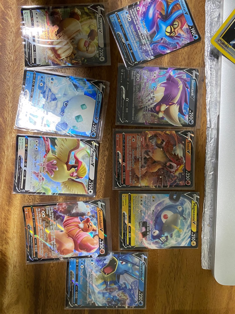 9 random V cards pokemon, Hobbies & Toys, Toys & Games on Carousell