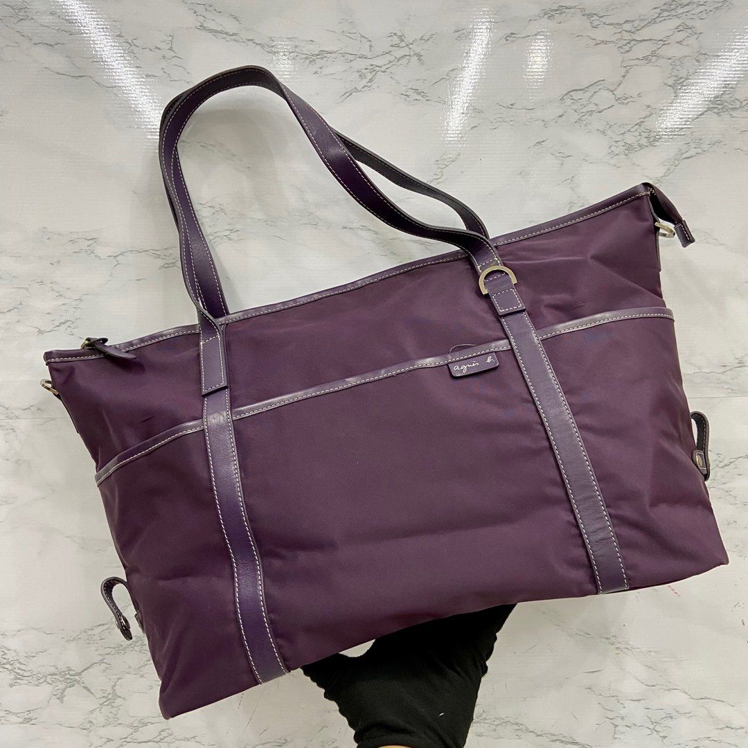 AGNES B PURPLE NYLON TOTE BAG 227035034 Women s Fashion Bags