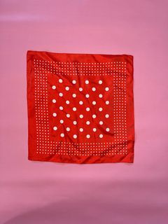 Alannah Hill Orange Polka Dot Silk Scarf Necktie Or Head Scarf Small Size
