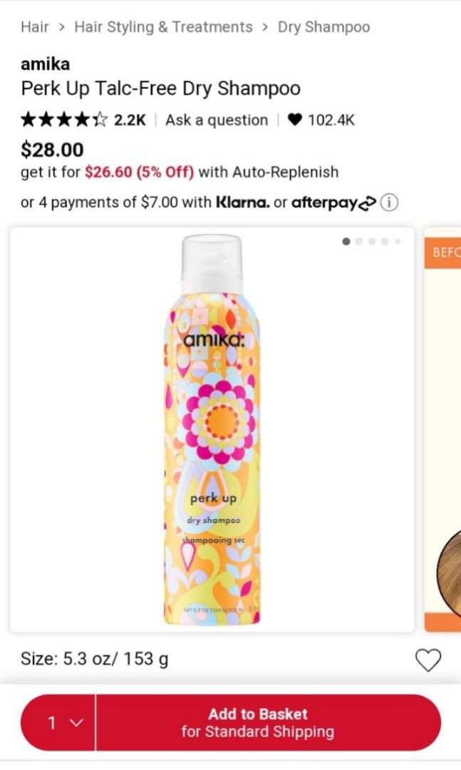 AMIKA Perk Up TalcFree Dry Shampoo 33ML, Beauty & Personal Care, Hair