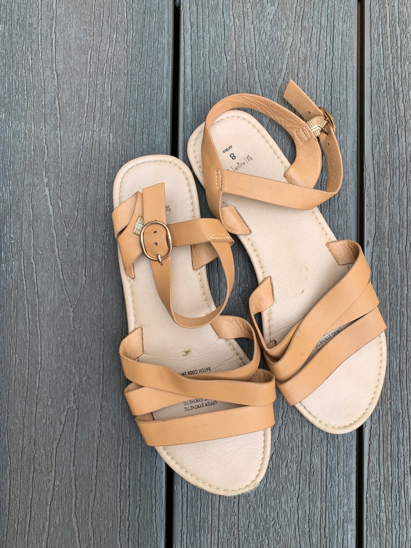 ANKO WOMENS SANDALS SIZE 8 LIGHT BROWN