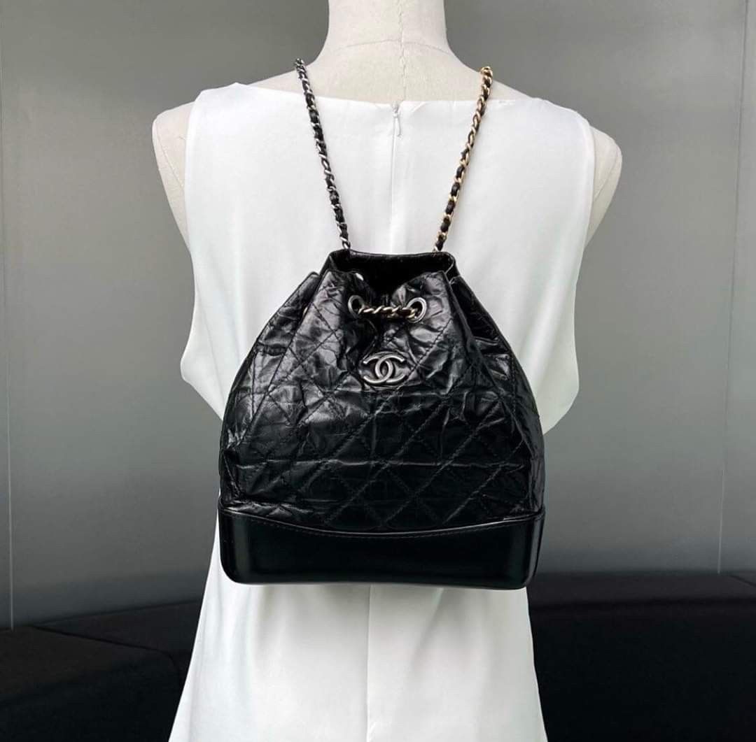 Authentic Chanel Gabrielle Small Backpack in Black Calfskin Leather Dual  Hardware Series 24xxxx Condition: 8.5/10 Comes with Standard Dustbag,  Hologram Serial and Entrupy Cert, Luxury, Bags & Wallets on Carousell