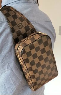 Used Brown Louis Vuitton Brown Damier Ebene Geronimo Waist Sling Bag Mens  Unisex Houston,TX