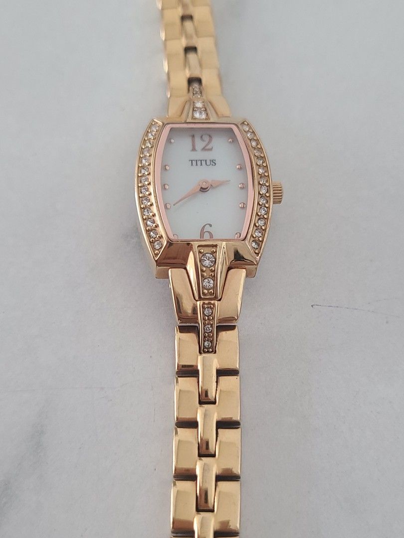 Authentic Vintage TITUS gold plated crystal watch Women s Fashion Watches Accessories Watches on Carousell