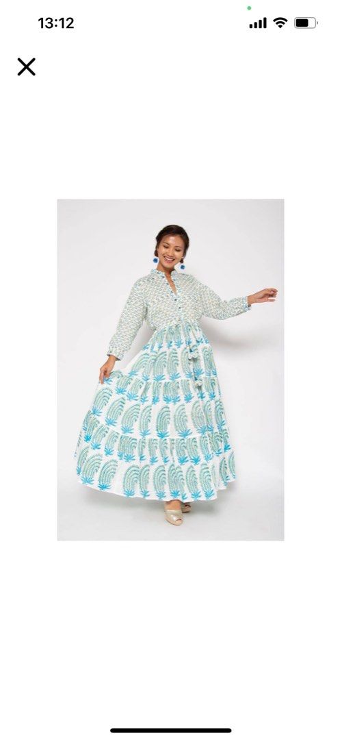 Baliza shop Island maxi dress Paisley Blue, Women's Fashion, Dresses