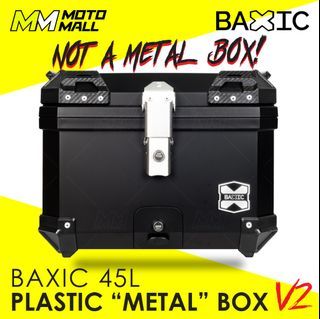 BAXIC 45L Plastic "Metal" Motorcycle Top Box V2