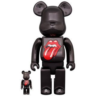 Bearbrick 400% 100% Rolling Stones Lips & Tongue Chrome ver Medicom Toy