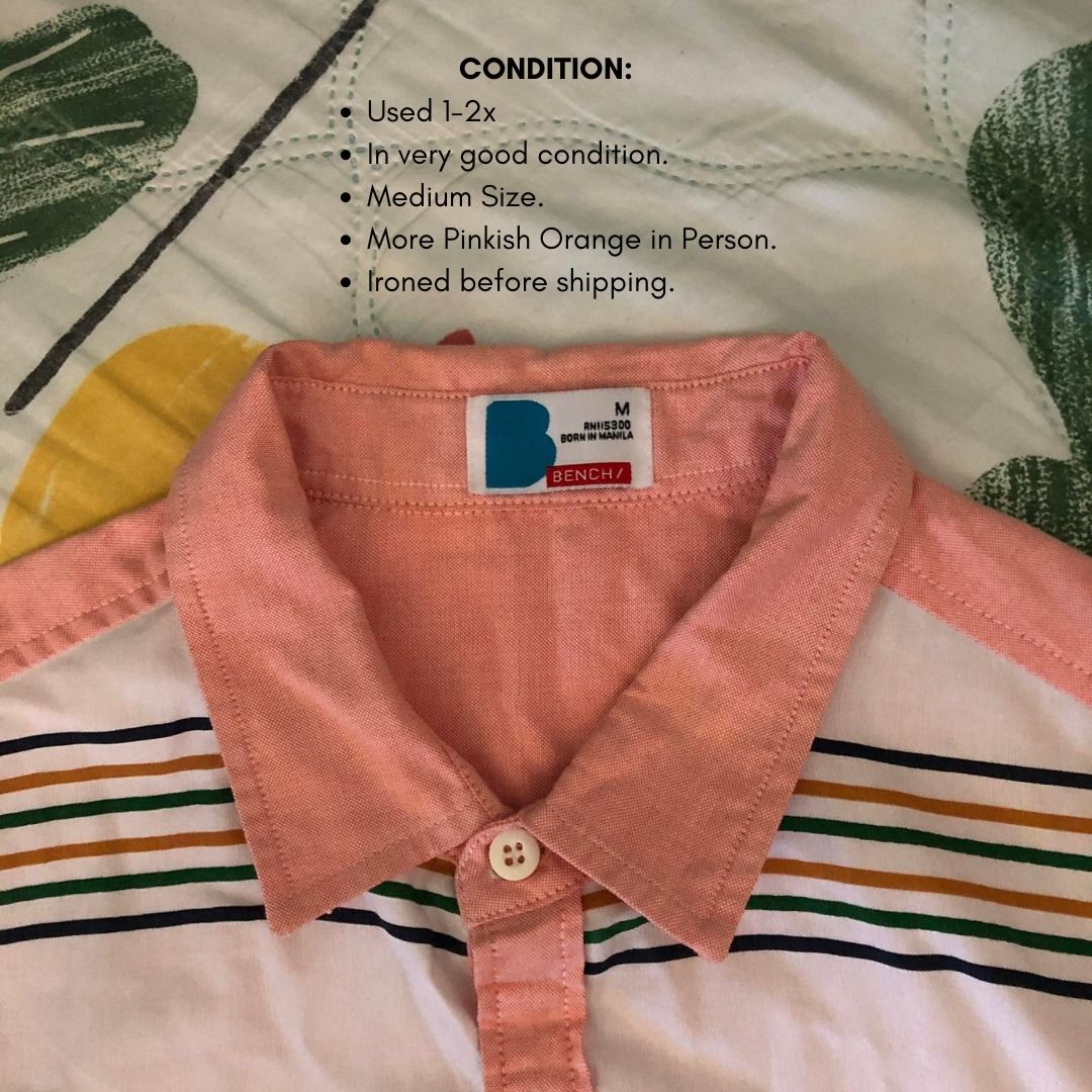 Bench/ Office Long Sleeves (Peach color) (Category: Formal Shirts) located in Dasmarinas. Submitted by edisonjared (Listing ID 1227341770, Image 3). Description: NOTE: Please make it a habit to read first before inquiring. I will be providing all the information on the item as much as I can. You can message me if you are a sure buyer or if you want to ask for more photos. Furthermore, since some of these are pre-owned, I advise you to please mana