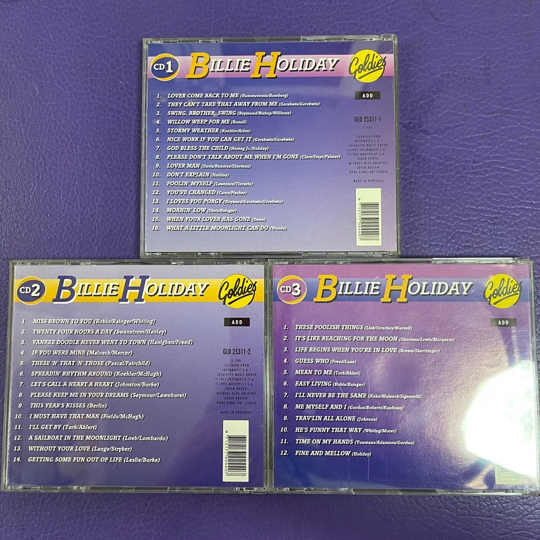 BILLIE HOLIDAY CD VOL. 1&2&3 齊件PORTUGAL版舊版(1995), 興趣及遊戲