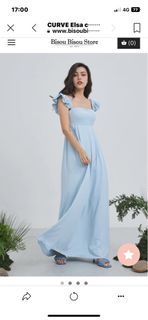 Bisou Bisou store CURVE 渡假風雪紡露背長洋裝 全新S號 原價3280