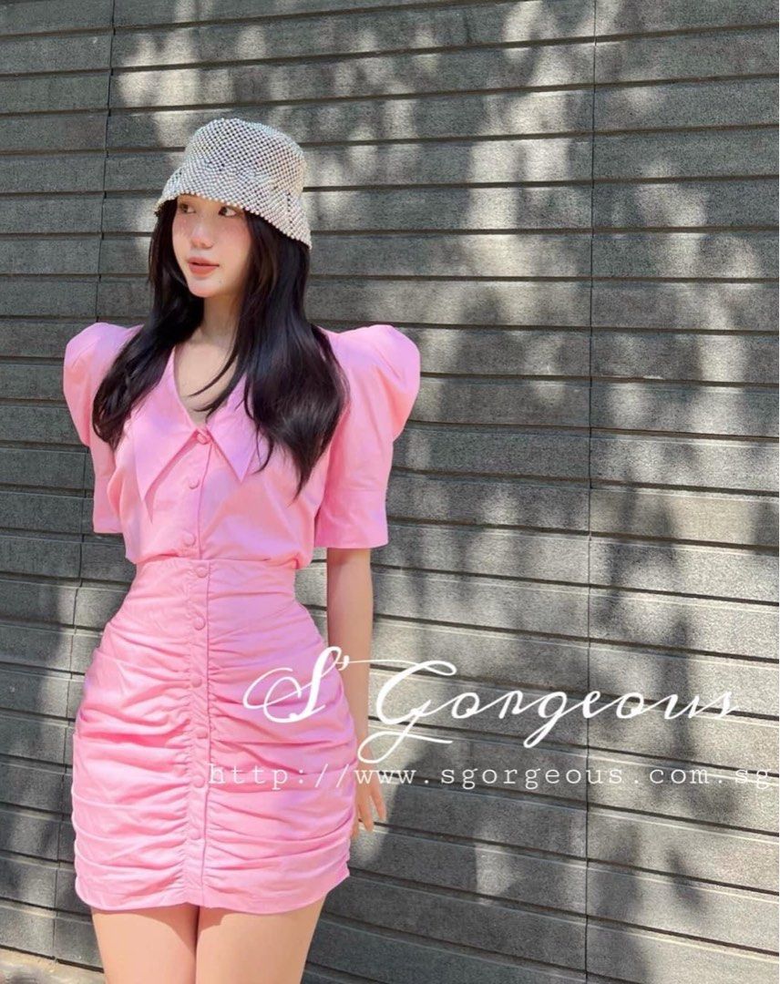 Brand New S Gorgeous Sweet Pink Blouse Skirt Dressy Set Women s