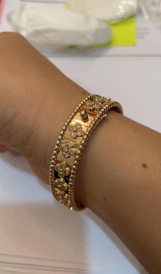 Vca perlee top clover bracelet