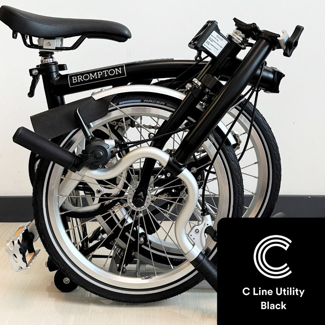 Brompton C Line Utility Speed) Black WITH RACK *IN STOCK