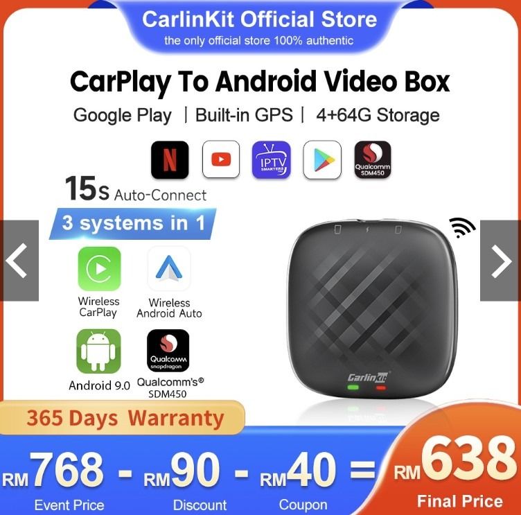  CarlinKit Android AI Box Adapter-2023 New with Android