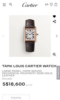 CARTIER Tank Louis Cartier Hand-Wound 25.5mm 18-Karat Gold and Alligator  Watch, Ref. No. WGTA0093 for Men