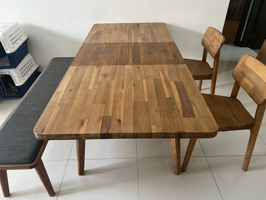 Castlery Seb Extendable Dining Table full set, Furniture & Home Living