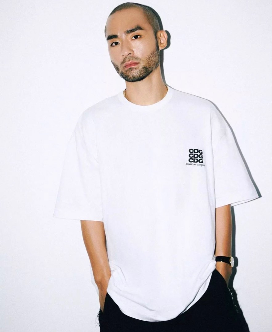 CDG Oversized Logo Tees Men s Fashion Tops Sets Tshirts Polo Shirts on Carousell